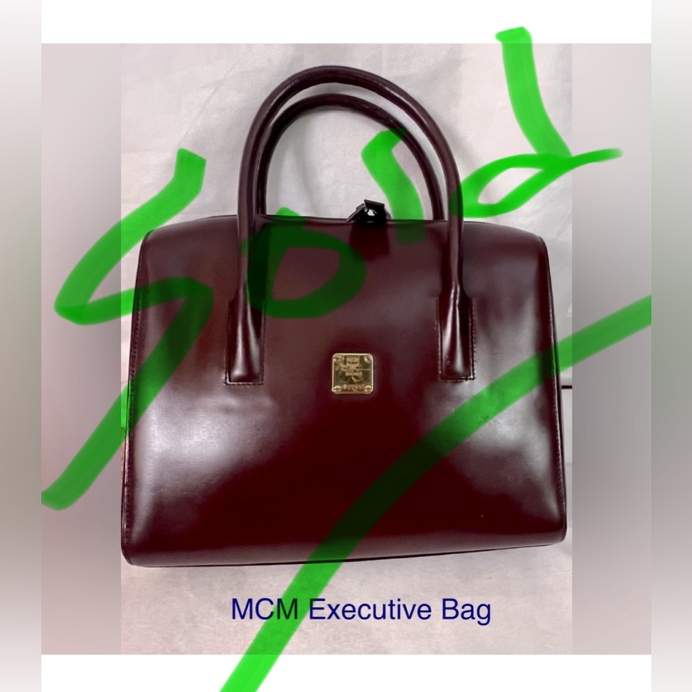 MCM Executive/Work Bag - Burgundy Leather Material - RARE VINTAGE - Picture 1 of 13